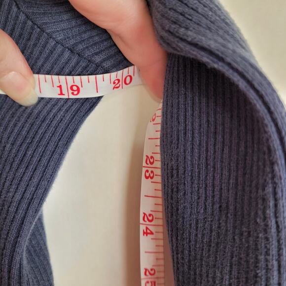 Free People blue denim flared raw hem ribbed duster jacket size M hippie grunge - Picture 9 of 10